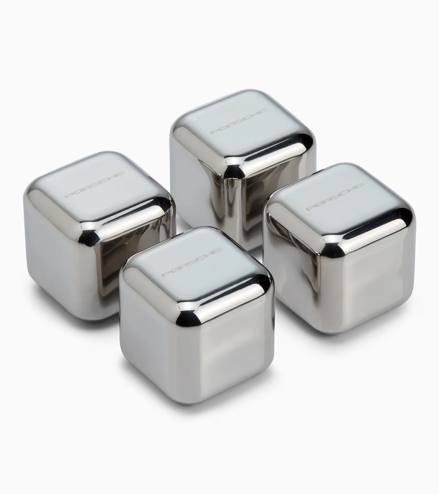 Juego de 4 cubitos de hielo de acero inoxidable