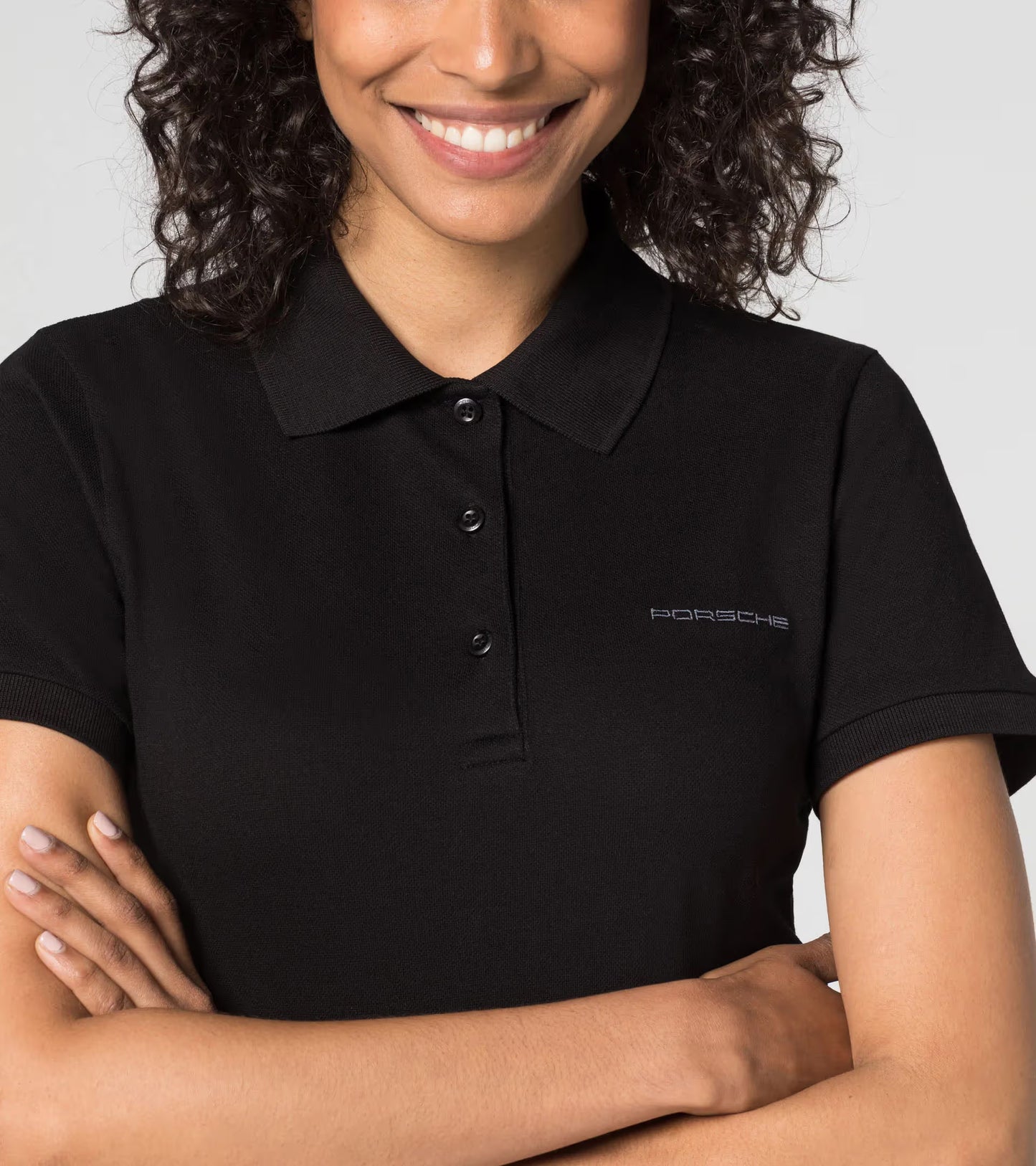Polo Shirt, Porsche logo, women, black, M