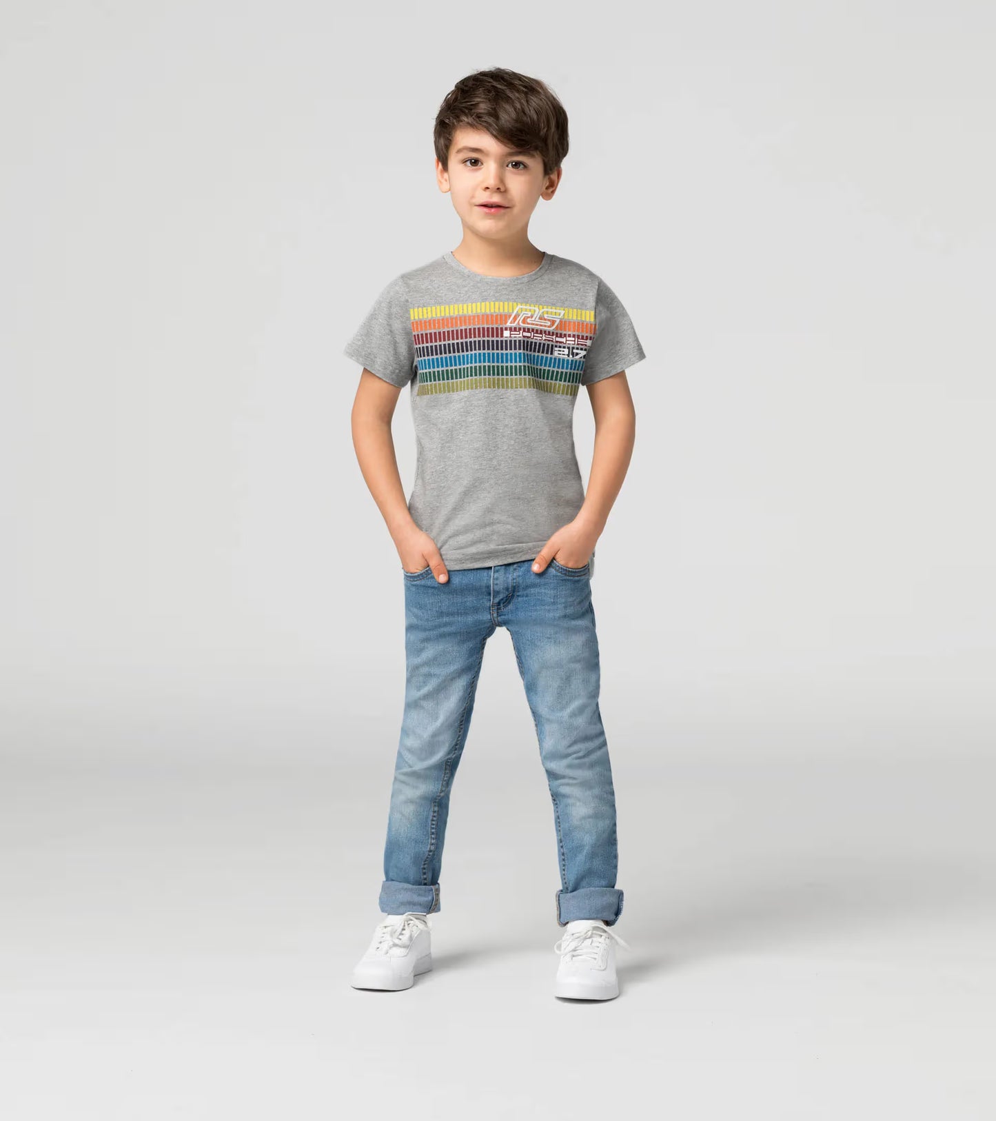 Polo para niños, gris melange, 110/116